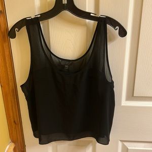 Topshop Black Mesh Crop Top